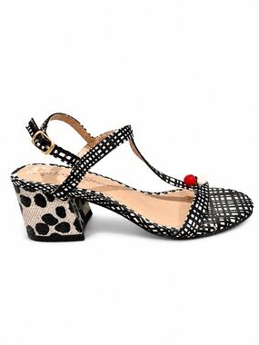 Betsey Johnson Mixed Print T-Strap Sandals Women’s Size 6